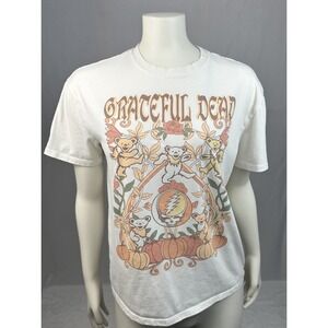 Grateful Dead Kids Large 10/12 Dancing Bears Pumpkin Graphic T-Shirt Cream